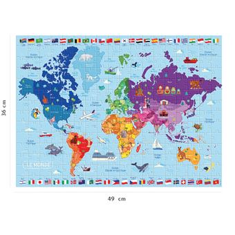 Puzzle 250 pièces Nathan Carte du monde