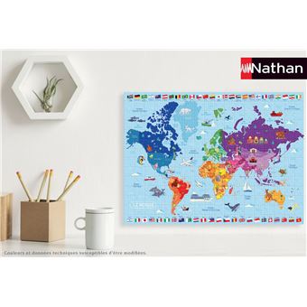 Puzzle 250 pièces Nathan Carte du monde