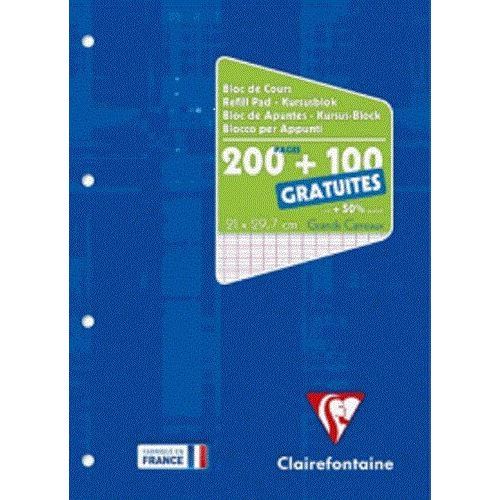 Bloc de bureau A4 - 300 pages - CLAIREFONTAINE - Grands carreaux