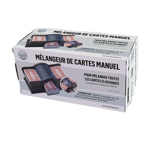 L''accessoire indispensable pour melanger les cartes !Compatible avec les jeux de cartes au format classique, bridge et poker, Uno, Skyjo, etc.Contient un manivelle de rechange.