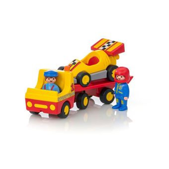 Playmobil 1.2.3 6761 Voiture de course avec camion de transport