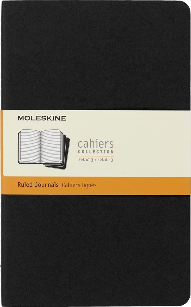 Set de 3 cahiers grand format Moleskine Lignés Noir Cahiers lignés