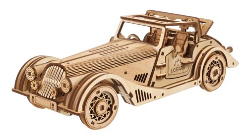 UGEARS Modeles Mecaniques: VOITURE de SPORT RAPID MOUSE 21x7,5x13,5cm, 226  pieces, temps de montage 4h, en bois, boîte 37,3x17x3,4cm, 14+