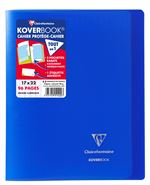 Cahier piqué Clairefontaine Koverbook 17 x 22 cm 96 pages grands carreaux Bleu Marine