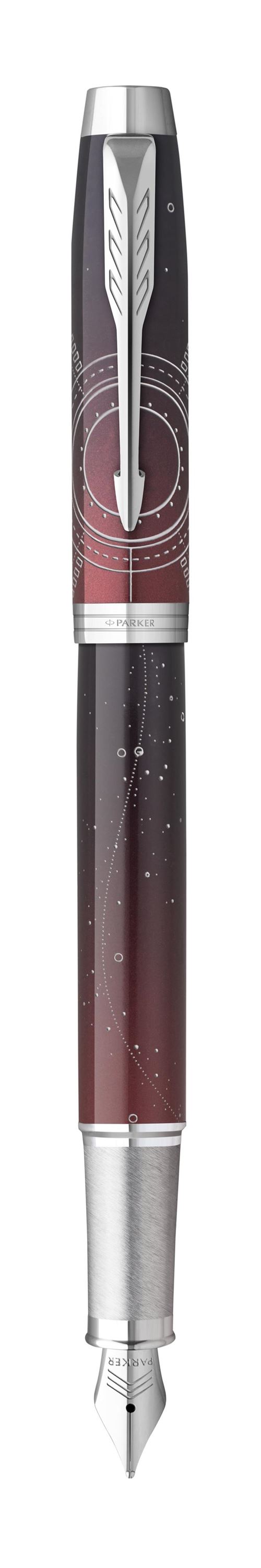 Coffret cadeau Parker IM Premium Portal Stylo plume avec Encre bleue Plume moyenne Dégradé de Rouge