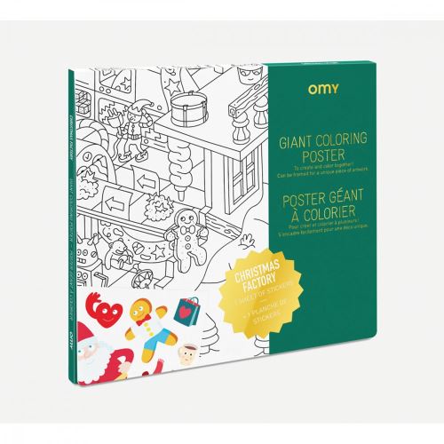 Jeu créatif Omy poster géant à colorier avec stickers Noël