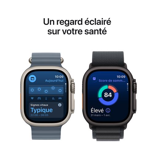 Apple Watch Ultra GPS Cellular 49mm Boitier en Titane Naturel