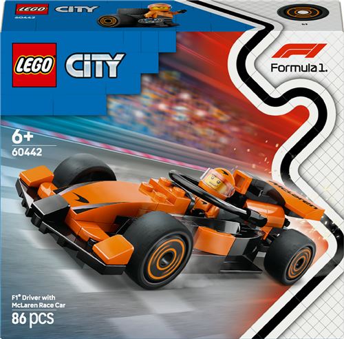Lego City Garçons Lego® City 60442 Voiture De Course Mclaren Avec Pilote De F1®