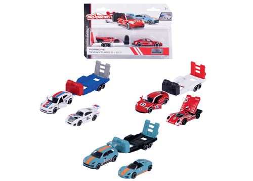 Majorette Multicolore Voiture Trailer Porsche Modèle Aléatoire