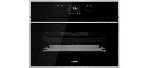 Teka Compact Combi Four+ Vapeur, 44L,Nett Hydroclean,Tft4 Recettes Pré Programmées, Sonde Thermique, Cuisson Vapeur 30°/100°C, Cuisson Basse Température, Fcts Combinées Vapeur + Résistance, Stérilisation Et Régénération, Réservoir Eau 1L. 1 Rail Co