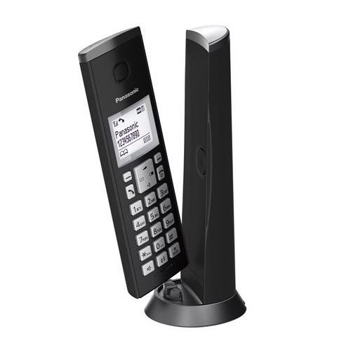 Panasonic KX-TGK220 - Téléphone sans fil - système de répondeur avec ID d'appelant - DECTGAP - (conférence) à trois capacité d'appel - noir