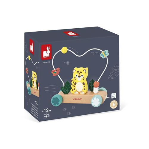 Jeu d'éveil en bois Janod Jaguar à promener Tropik - Janod