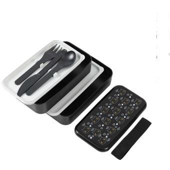 Set 2 Lunch Box Couverts Itotal Chat Noir