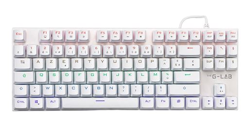 Clavier gaming mécanique avec fil Azerty The G-Lab Keyz Mercury TKL Blanc