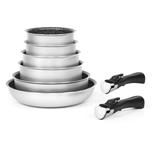 Batterie de cuisine de 8 pièces Arthur Martin AM80G Gris