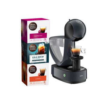 Machine Espresso Krups Nescafé Dolce Gusto Infinissima avec 3 boites de capsules offertes YY4998FD 1500 W Gris