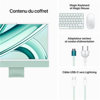 PC DE BUREAU APPLE iMac (2021), Apple M1, 8Go, 256Go SSD, Ecran Retina 4.5K  24 