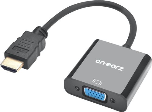 Adaptateur HDMI Mâle vers VGA Femelle avec audio On Earz Mobile Gear Noir