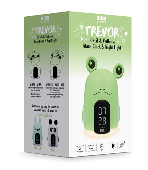 Réveil Et Veilleuse Bigben Forme Grenouille Trevor Vert