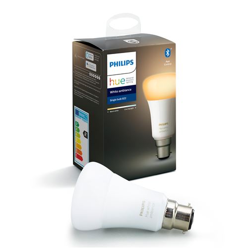 Ampoule connectée Philips Hue White Ambiance B22 Bluetooth 9,5 W Blanc