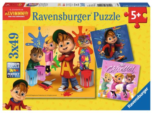 3 puzzles 49 pièces Alvin et Les Chipmunks Ravensburger