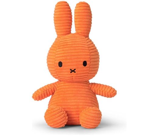 Peluche Miffy lapin velours côtelé 24 cm Orange
