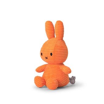 Peluche Miffy lapin velours côtelé 24 cm Orange