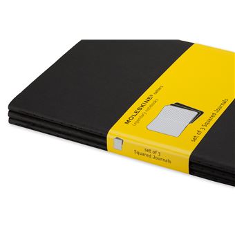 Cahiers Moleskine Lignés - Set De 3 - Format 13x21cm - Couverture Souple Noire - Pages Détachables