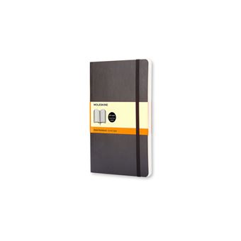 Set de 5 cahiers de luxe/carnet noir avec élastique format A5 - pages  blanches 