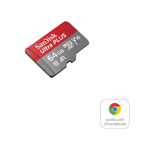 Carte Mémoire Sandisk ultra PLUS MicroSDXC 64Go 100Mo/seconde UHS-I avec adaptateur  SD - Carte mémoire micro SD - Achat & prix