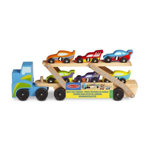 Grand camion porte voiture de course
