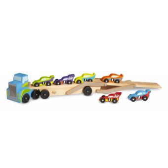 Camion géant dépliable et 6 voitures de course Melissa et Doug