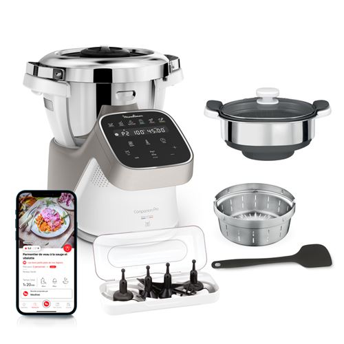 Robot cuiseur Moulinex Companion Pro avec Cuiseur vapeur YY5286FG 1550 W Argent - Moulinex