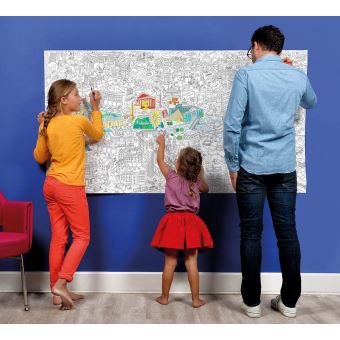 Poster à colorier Omy Plan de Paris