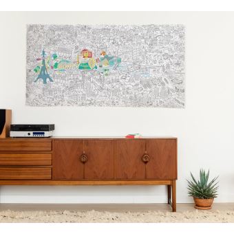 Poster à colorier Omy Plan de Paris