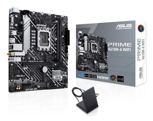 Carte mère ASUS PRIME H610M-A WIFI micro ATX Socket LGA1700 Chipset Intel H610