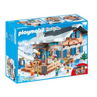 Playmobil Family Fun 9280 Chalet avec skieurs - 1