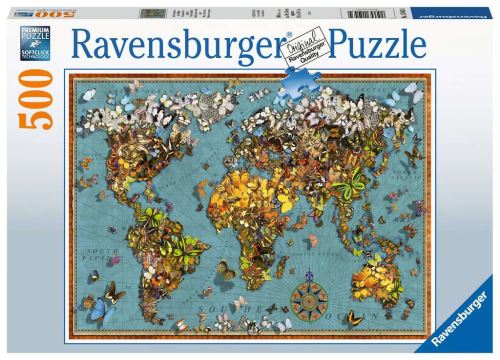 Puzzle 500 Pièces Ravensburger Mappemonde De Papillons