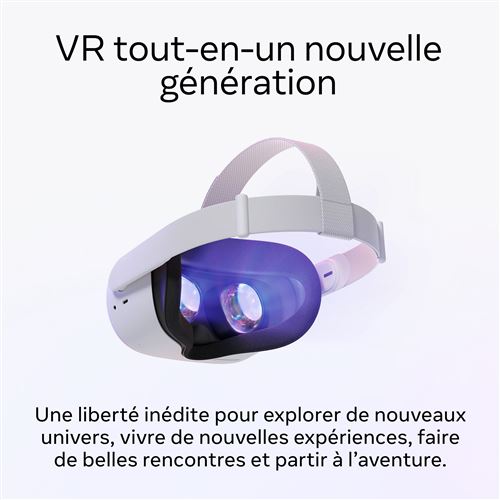 Casque de réalité virtuelle Meta Quest 2 256 Go Blanc - Casque