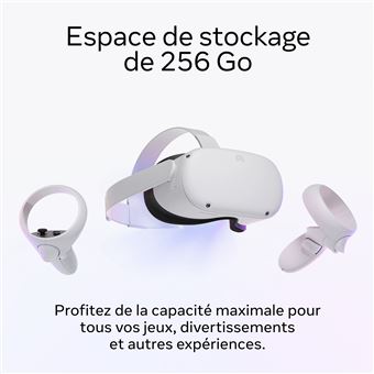 Casque de réalité virtuelle Meta Quest 2 256 Go Blanc - Casque Réalité  virtuelle à la Fnac