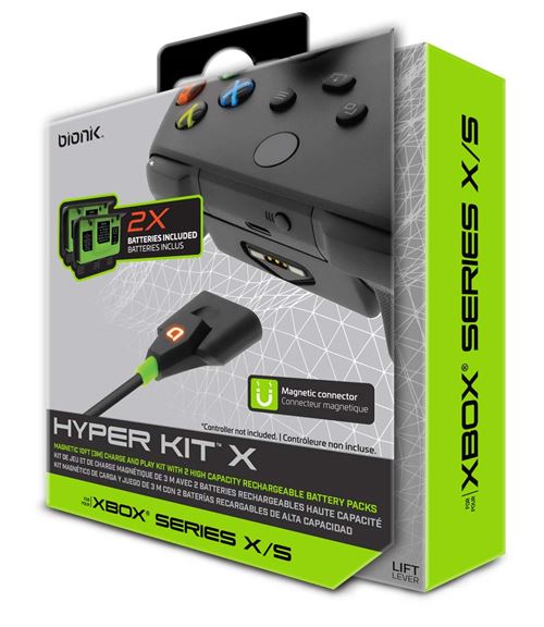 Kit de charge Bionik Hyper X et jeu magnétique pour Xbox Series X/S Noir