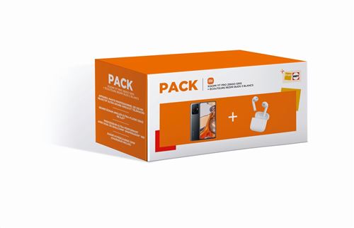 Pack Smartphone Xiaomi 11T Pro 6.67" 5G Double SIM 256 Go Gris comète + Ecouteurs intra-auriculaire Bluetooth Xiaomi Redmi Buds 3 avec réduction du bruit Blanc