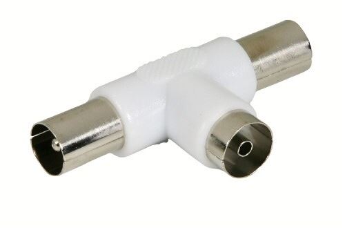 Fiche T coaxiale Temium 1 port Femelle 9.52 mm et 2 ports Mâle 9.52 mm