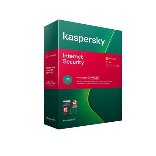 Logiciel Kaspersky Internet Security 2021 5 Postes pour 1 an