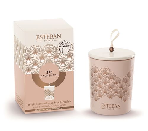 Esteban Rose Bougie Déco Parfumée Rechargeable Iris Cachemire - Image 3