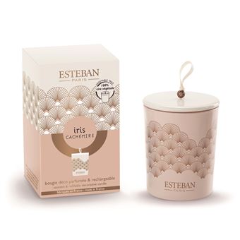 Bougie déco parfumée rechargeable Esteban Iris Cachemire