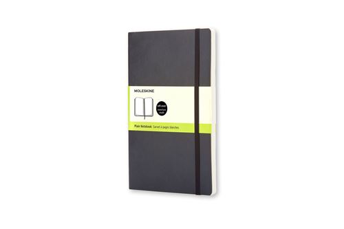 Carnet classique grand format à pages blanches Moleskine Couverture souple Noir