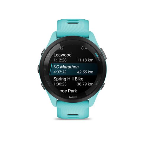 Montre connectée Garmin Forerunner® 265 Music 46 mm Bluetooth Turquoise avec bracelet silicone Bleu