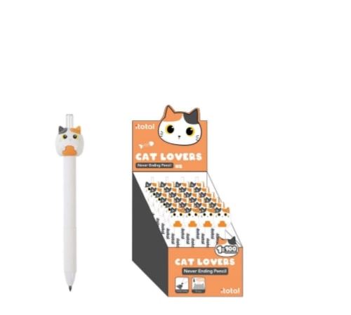 Crayon à papier Itotal Never Ending Chat Blanc et Orange