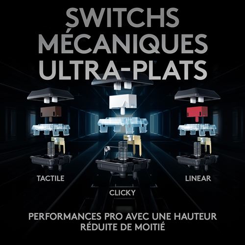 Logitech Gaming G915 TKL - Clavier - backlit - USB, Bluetooth, LIGHTSPEED -  AZERTY - Français - commutateur : GL Tactile - carbone - Clavier - Achat &  prix
